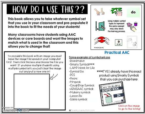 Core Vocabulary Editable Symbol Adapted Book: IN