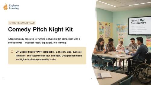 Comedy Pitch Night Kit Grades 4-12 PPTX | TPT
