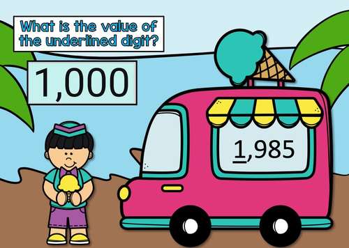 Place Value to 4 Digits Digital Math Boom Cards & Printable Task Cards