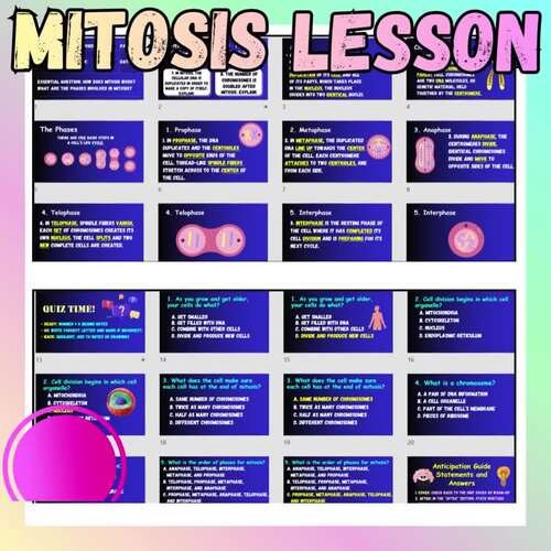 Mitosis and Cell Cycle - PowerPoint and Notes - Cells Unit | TPT