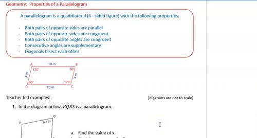 Preview of Quadrilaterals 1 - The Properties of a Parallelogram (lesson video)