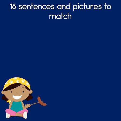 Camping Sentence Picture Match Reading Comprehension and Writing Center