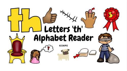 Preview of Digraphs Letters 'th', Alphabet Reader, Voice-Over Video, Phonics, eBook