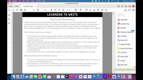 Learning to Write: A Comprehensive Program by For the Love of Second