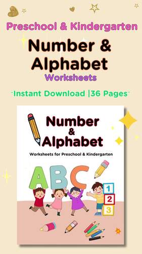Alphabet and Number Tracing Worksheets, Learn Letters A–Z and Numbers 1 ...