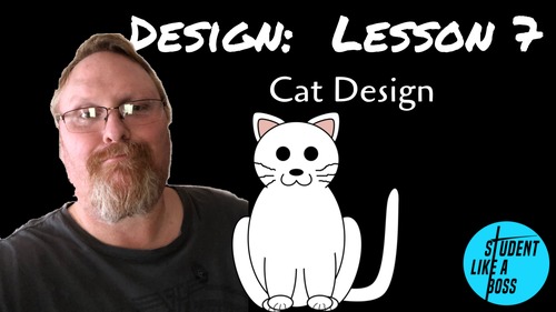 Preview of STEAM Cat Design: Digital Art Google Drawings Lessons and Tech Sub Plans