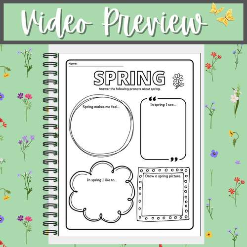 Spring Fun Workbook Packet ELA Math Coloring Activities Worksheets Easter