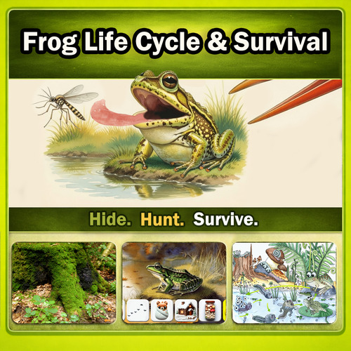 Preview of Frog Life Cycle & Camouflage Activities – Survival Digital Lesson