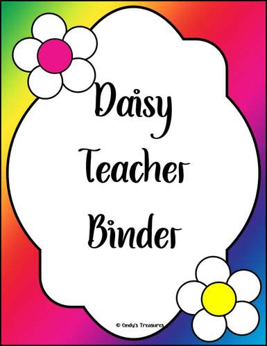 Daisy Teacher Binder Section Labels *Editable* by Cindy's Treasures