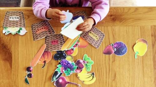 Fruits and Vegetables Sorting Activity, Educational Preschool Game
