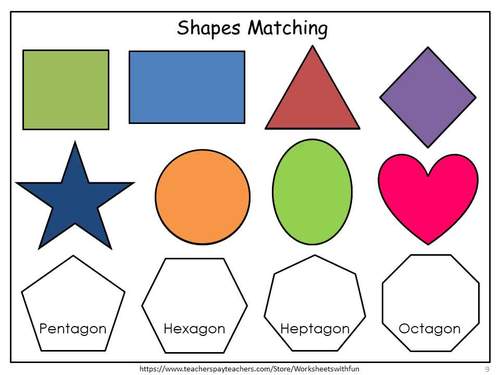 Shapes & Color Matching Activity Sheets For Toddlers, Busy Binder ...