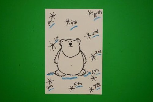 Preview of Let's Draw a Polar Bear with Ordinal Numbered Snowflakes!