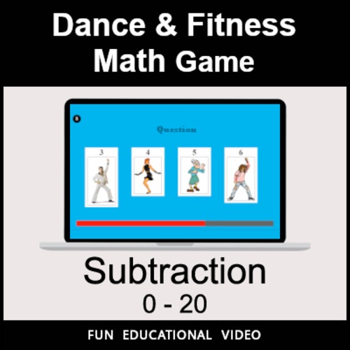 Preview of Subtraction 0-20 - Math Dance Game & Math Fitness Game - Math Video