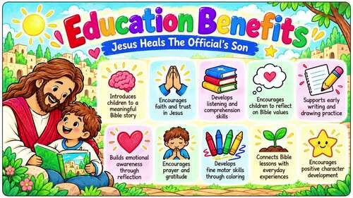 Heals The Official's Son | Coloring & Miracle Story | Kids Bible Activities