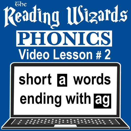 Preview of Phonics Video/Easel Lesson - Short A Words Ending With AG - Reading Wizards #2