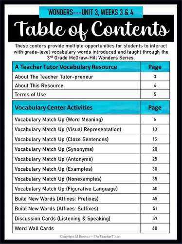 Wonders Grade 3 Hands On Vocabulary Activities That Engage, Unit 3 ...
