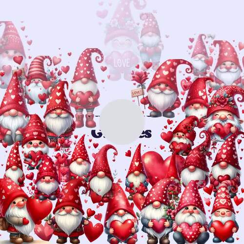 Watercolor Valentines Gnome clipart bundle 35 PNG Valentine Gnomes Graphics