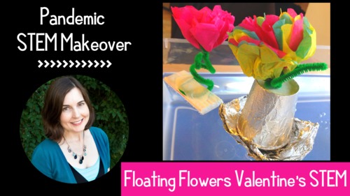 Preview of Valentine's Day STEM Activity Pandemic Makeover - Floating Flowers