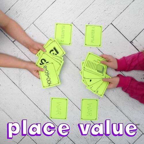 Adding 3 Numbers Partner Math Game War - First and 2nd Grade Math ...