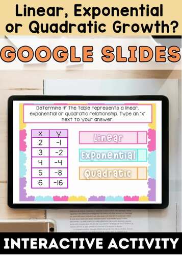 Linear vs. Exponential vs. Quadratic Growth in Tables | Google Slides