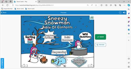 Sneezy The Snowman Book Companion BOOM Cards by Petite Speech Geek