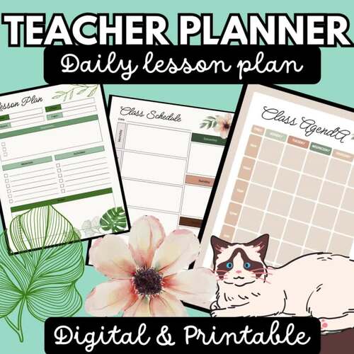 Daily Lesson Plan Template Editable Bundle | Digital & Printable ...