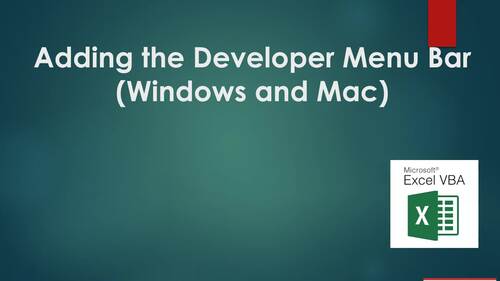 Preview of How to Add the Developer Menu Bar in Microsoft Excel for the PC and Mac
