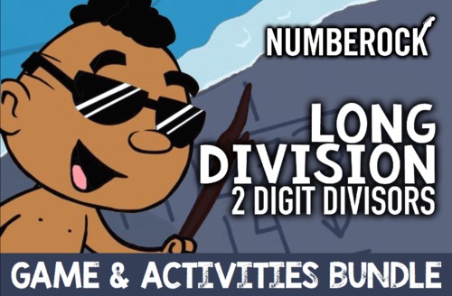 Preview of ♫♪ Long Division ♫♪ 2 Digit Divisors: Worksheets, Game, Video  ♫♪ NUMBEROCK ♫♪