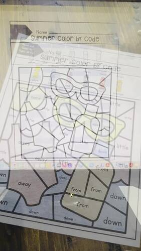 Summer Color by Sight Word Editable - Color by Code Coloring Sheets