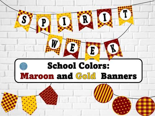 School Colors: Maroon and Gold Banners for Homecoming or Graduation