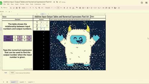 Google Sheets Pixel Art - Additive Input-Output Tables and Expression ...