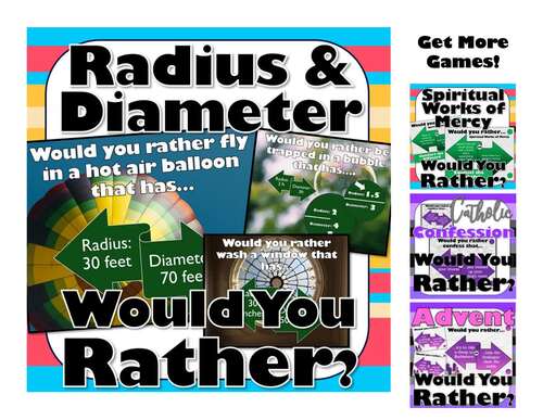 Radius Game & Diameter Game: Would You Rather Activity for Math Circle Lessons