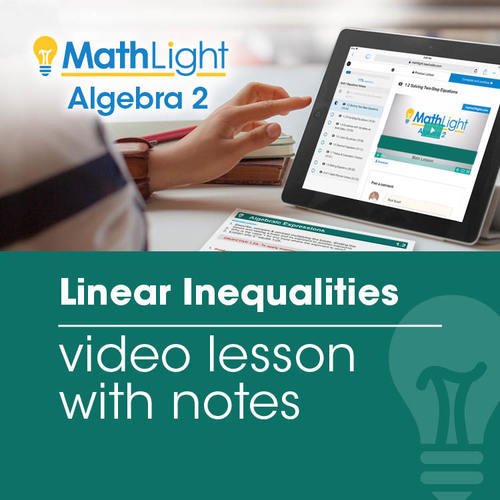 Preview of Linear Inequalities Video Lesson with Notes | Great for Hybrid/Virtual Learning