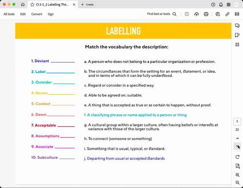 ESL Advanced Lesson: Learn about Labelling Theory by ESL Class Workshop