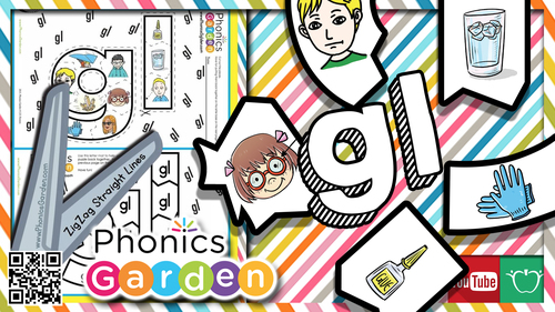 Preview of GL | Letter Blend Puzzle | Streaming Video | Cut & Paste | Phonics Garden