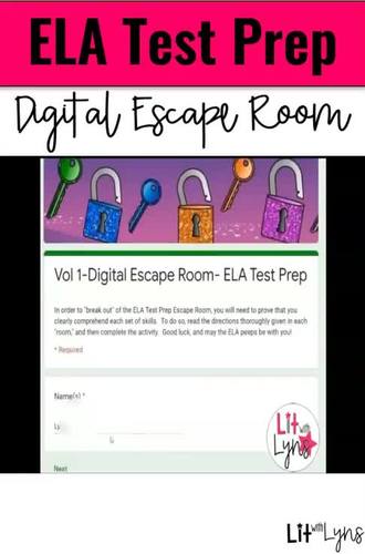 Ela Review Test Prep Digital Escape Room Vol 1 Distance Learning
