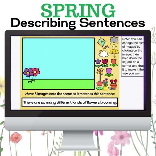 Spring Writing Activity for Google Slides™ Read and Write Descriptive ...