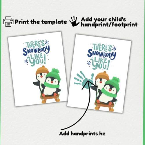 Penguin Handprint Craft Template Winter Handprint Craft Winter