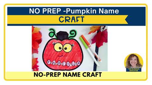 No Prep Pumpkin Name Craft Printable TpT