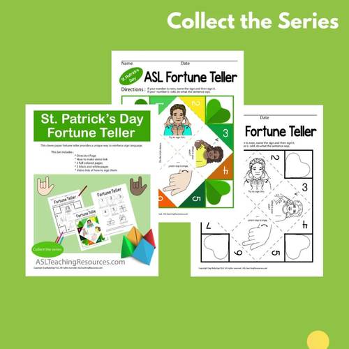 ASL Family Game Fortune Teller by ASL Teaching Resources TPT