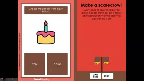 Scarecrow CVC & CVCe Words Game for Google Slides™ | TPT