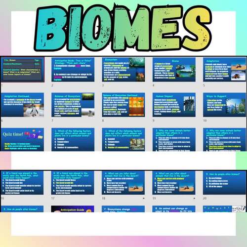 Ecology PowerPoint and Notes - Biomes, Ecosystems and Adaptations