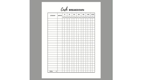 Cash Breakdown Bundle Printable PDF by Mom Money Map | TPT