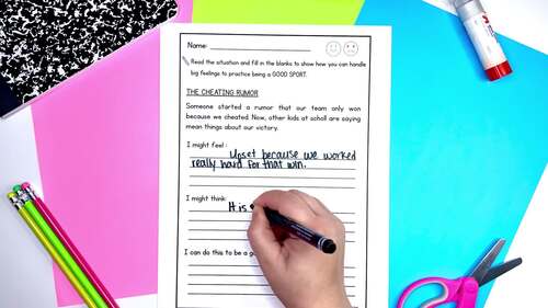 Good Sportsmanship (Real-life Scenarios, Cut & Paste Activity, My Game ...