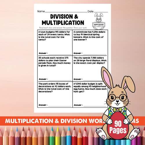 Easter Math Word Problems Bundle | Grades 3–5 Multiplication & Division ...