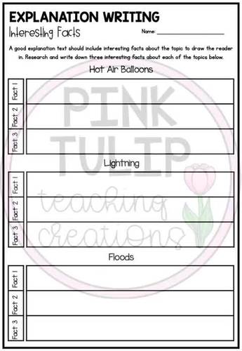 explanation writing research and include facts tpt