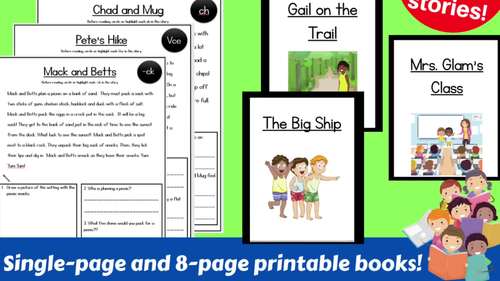 Reading Comprehension Phonics Decodable Passages w/ Questions: Level 1 ...