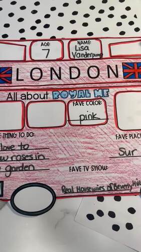 All About Me Back to School Craft England Bus by The Teaching Diva Corner