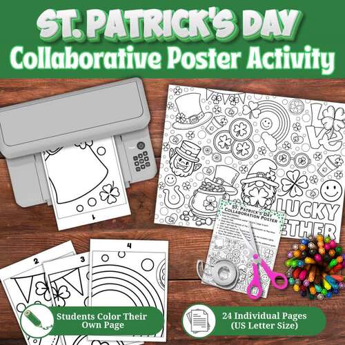 St. Patrick’s Day Collaborative Poster | Lucky Together Class Coloring ...