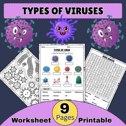 Types Of Viruses Worksheets | Biology & Microbiology Activities For ...
